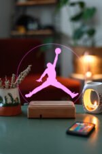 Michael Jordan Logo, Basketbol Hediyesi 16 Renkli Kumandalı Gece Lambası - Görsel 7