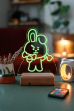 BT21 Cooky Bts Jeon Jungkook 16 Renk Kumandalı Gece Lambası - Görsel 3