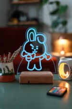 BT21 Cooky Bts Jeon Jungkook 16 Renk Kumandalı Gece Lambası - Görsel 4