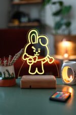 BT21 Cooky Bts Jeon Jungkook 16 Renk Kumandalı Gece Lambası - Görsel 5