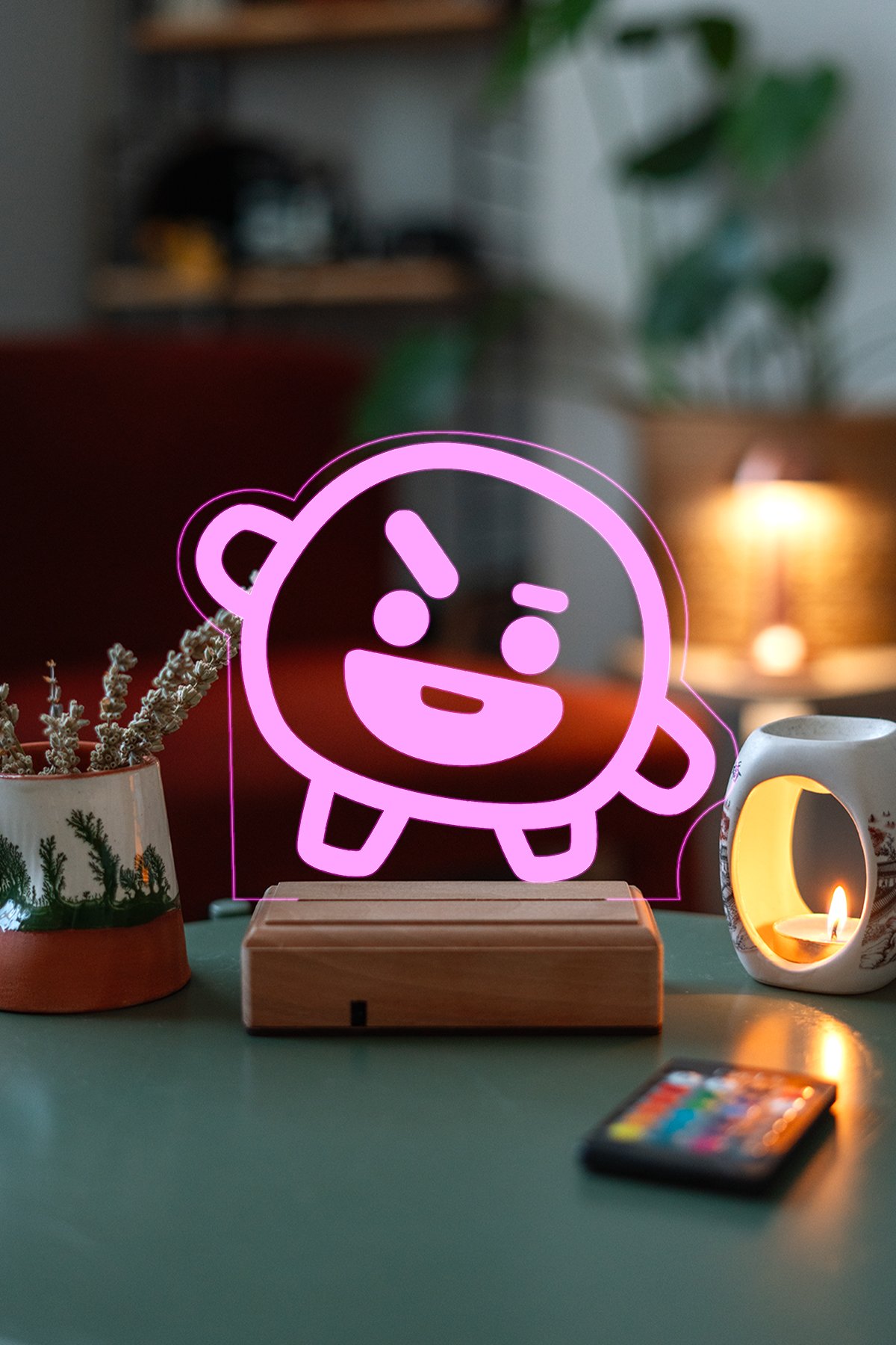 MDW-BTS-005 BT21 Shooky Bts Min Yoongi 16 Renk Kumandalı Gece Lambası - Görsel 1