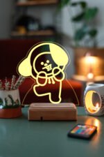 BT21 Chimmy Bts Jimin 16 Renk Kumandalı Gece Lambası - Görsel 3