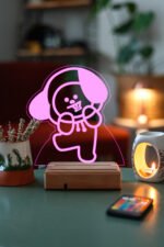 BT21 Chimmy Bts Jimin 16 Renk Kumandalı Gece Lambası - Görsel 5