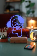 BT21 Chimmy Bts Jimin 16 Renk Kumandalı Gece Lambası - Görsel 7