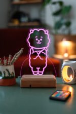 BT21 RJ Bts Kim Seokjin 16 Renk Kumandalı Gece Lambası - Görsel 3