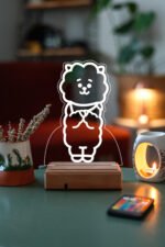 BT21 RJ Bts Kim Seokjin 16 Renk Kumandalı Gece Lambası - Görsel 7