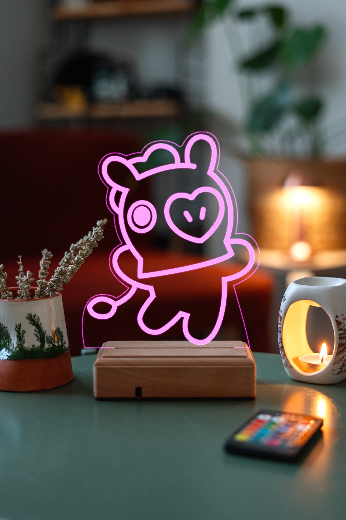 MDW-BTS-010 BT21 MANG Bts Jung Hoseok 16 Renk Kumandalı Gece Lambası - Görsel 1