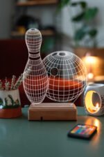 BOWLING 3D 16 Renk Dekoratif Lamba