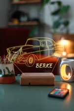 Özel Tasarım Klasik Chevrolet 3D Led Lamba - Görsel 2