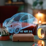 Kişiye Özel 3D Plakalı Araba Masaüstü Led Lamba
