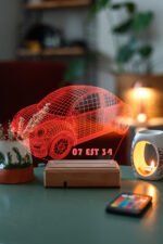Kişiye Özel 3D Plakalı Araba Masaüstü Led Lamba - Görsel 4
