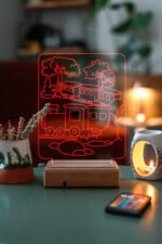 Özel Tasarım Trenler ve Ağaçlar 3D Led Lamba - Görsel 5