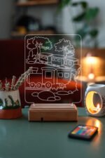 Özel Tasarım Trenler ve Ağaçlar 3D Led Lamba - Görsel 7
