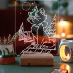 Özel Tasarım 3D Kedi Masaüstü Çocuklara Hediye Led Lamba
