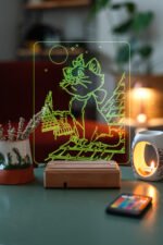 Özel Tasarım 3D Kedi Masaüstü Çocuklara Hediye Led Lamba - Görsel 3