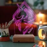Kişiye Özel 3D Unicorn, Kız Çocuğuna Hediye Masaüstü Led Lamba