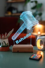 Kişiye Özel 3D Çekiç Masaüstü Dekoratif Led Lamba - Görsel 7