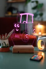 Çocuklara Özel Hediye 3D Sevimli Traktör Led Dekoratif Lamba - Görsel 3