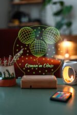 Çocuklara Özel Hediye 3 Balon Masaüstü 3D Dekoratif Led Lamba - Görsel 5