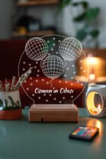 Çocuklara Özel Hediye 3 Balon Masaüstü 3D Dekoratif Led Lamba - Görsel 7