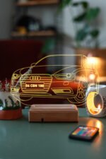 Kişiye Özel 3D Led Aydınlatmalı Araba Masaüstü Led Lamba - Görsel 3