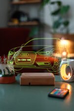 Kişiye Özel 3D Led Aydınlatmalı Araba Masaüstü Led Lamba - Görsel 4