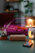 Kişiye Özel 3D Led Aydınlatmalı Araba Masaüstü Led Lamba - Görsel 7