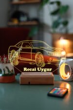 Kişiye Özel 3D Spor Araba Masaüstü Led Lamba - Görsel 5