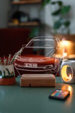 Kişiye Özel Plakalı Volkswagen Passat Hediyelik 16 Renkli Gece Lambası