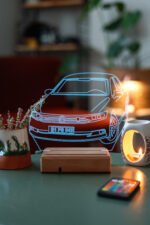 Kişiye Özel Plakalı Volkswagen Passat Hediyelik 16 Renkli Gece Lambası - Görsel 4