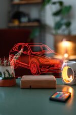 Kişiye Özel Plakalı Volkswagen Tiguan Hediyelik 16 Renkli Gece Lambası - Görsel 2