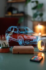 Kişiye Özel Plakalı Volkswagen Tiguan Hediyelik 16 Renkli Gece Lambası - Görsel 4