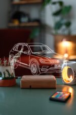 Kişiye Özel Plakalı Volkswagen Tiguan Hediyelik 16 Renkli Gece Lambası - Görsel 7
