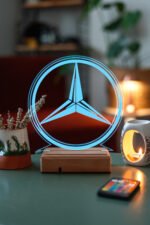 Mercedes Logo Hediyelik 16 Renkli Kumandalı Gece Lambası - Görsel 2
