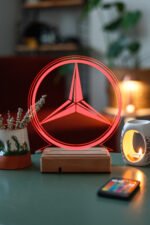 Mercedes Logo Hediyelik 16 Renkli Kumandalı Gece Lambası - Görsel 4