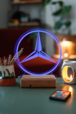 Mercedes Logo Hediyelik 16 Renkli Kumandalı Gece Lambası - Görsel 7