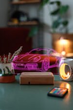 Porsche 911 Kişiye Özel Plakalı Kumandalı Gece Lambası