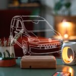 Volkswagen Caddy Hediyelik 16 Renkli Ahşap Gece Lambası