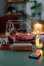 Volkswagen Caddy Hediyelik 16 Renkli Ahşap Gece Lambası