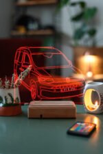Volkswagen Caddy Hediyelik 16 Renkli Ahşap Gece Lambası - Görsel 6