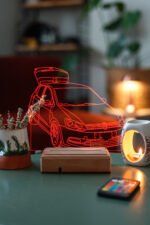 Hediyelik Volkswagen Polo 16 Renkli Ahşap Gece Lambası - Görsel 3