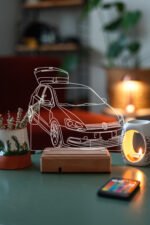 Hediyelik Volkswagen Polo 16 Renkli Ahşap Gece Lambası - Görsel 5