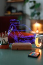 Hediyelik Volkswagen Polo 16 Renkli Ahşap Gece Lambası - Görsel 6