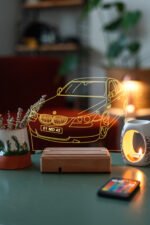 Bmw Hediye E60 Kişiye Özel Plakalı Kumandalı 16 Renkli Gece Lambası