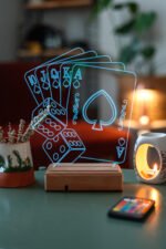 Özel Üretim Oyun Kartları 3D Dekoratif Led Lamba - Görsel 4