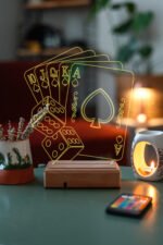Özel Üretim Oyun Kartları 3D Dekoratif Led Lamba - Görsel 5