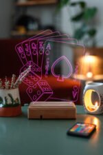 Özel Üretim Oyun Kartları 3D Dekoratif Led Lamba - Görsel 7