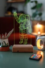 3D Astronot Masaüstü Dekoratif Led Lamba - Görsel 2