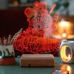 Özel Tasarım 3D Tank Masaüstü Dekoratif Led Lamba