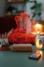 Özel Tasarım 3D Tank Masaüstü Dekoratif Led Lamba